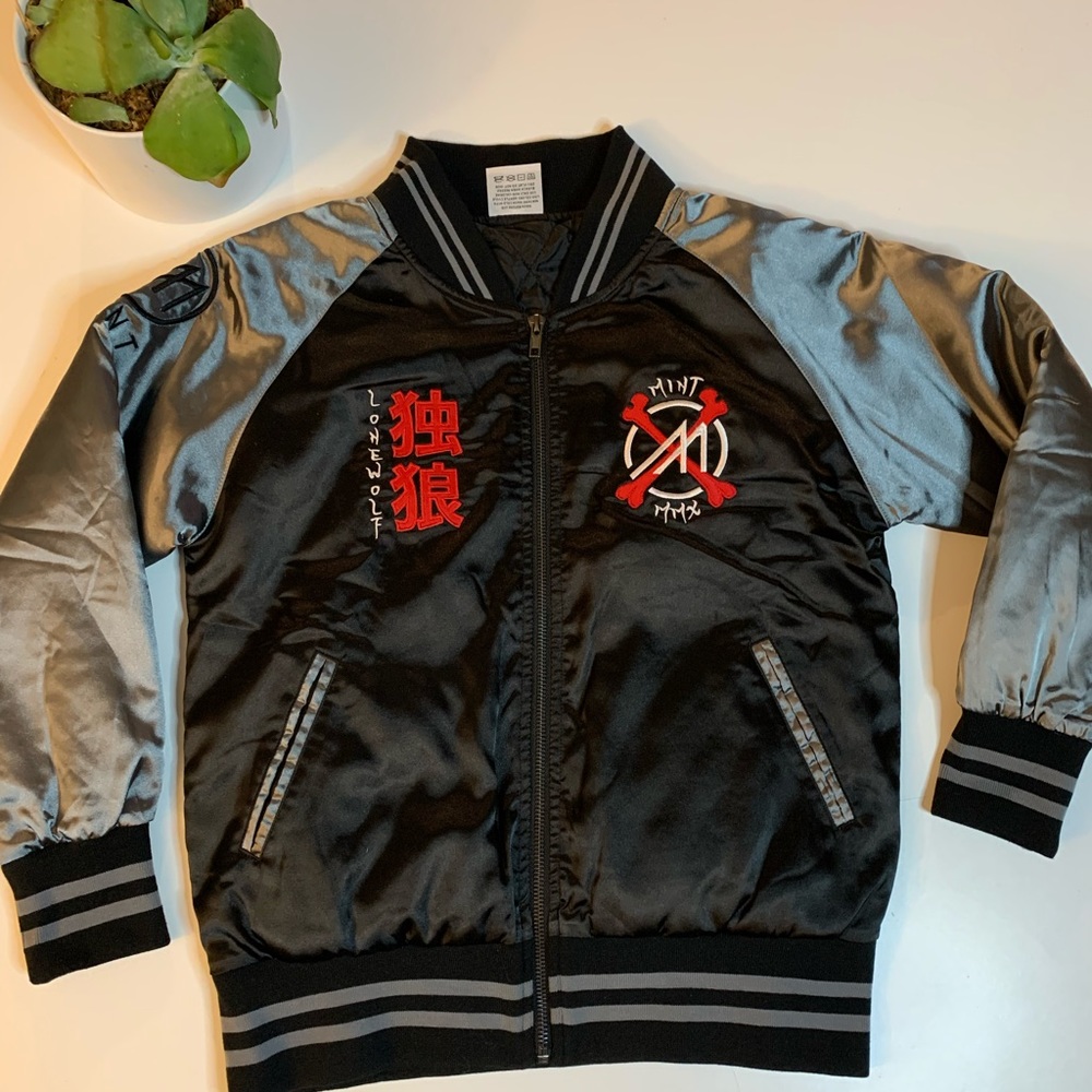 Big Kids*MINT WORLDWIDE* silk bomber jacket